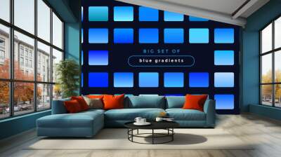 set of smooth blue gradients Wall mural