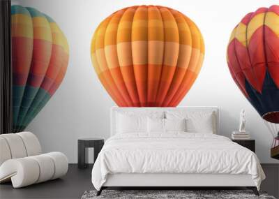 set of three hot air balloon on transparent background Wall mural