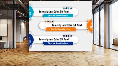 set of three modern lower third banner template Wall mural