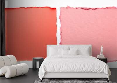 set of two torn ripped paper texture on transparent background Wall mural