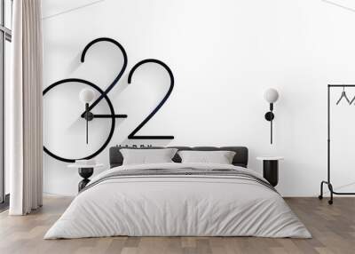 simple minimalist new year 2022 line style banner design Wall mural