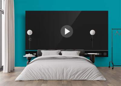 social media video player template design Wall mural