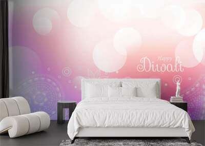 soft colorful diwali greeting background Wall mural