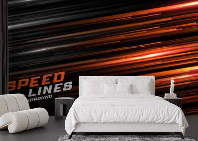 speed motion glowing lines background Wall mural