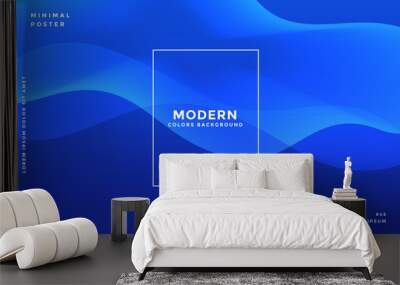 stylish blue wavy banner design Wall mural