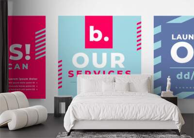 stylish social media package post banner design Wall mural