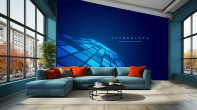 technology digital perspective mosaic background Wall mural