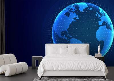 technology earth digital global background Wall mural