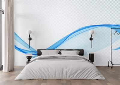 vector transparent blue wave background Wall mural