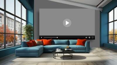 video multimedia player mockup template design for web Wall mural