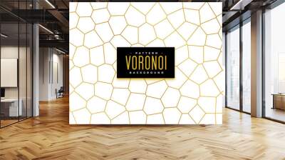 voronoi pattern grid lines texture on white background Wall mural