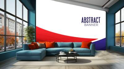 wavy abstract business banner in red and purple color Wall mural