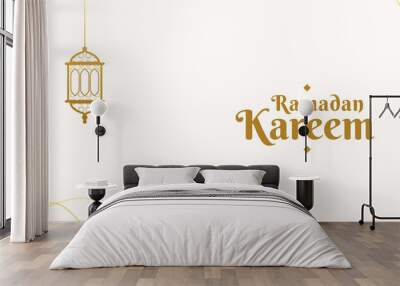 white and golden ramadan kareem festival banner design Wall mural