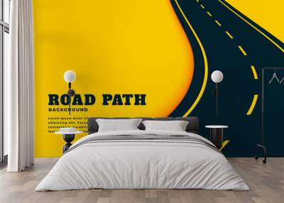 winding curve pathway road concept background design Wall mural