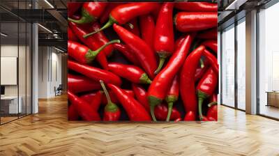 Red chilly peppers seamless background. High quality photo Wall mural