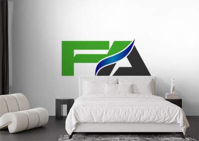 fa company linked letter logo Wall mural