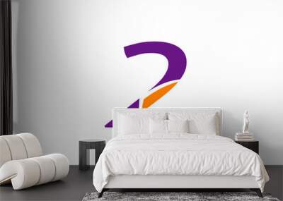 Logo number 2 vector design template
 Wall mural