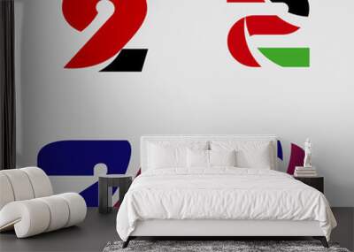 Number 2 logo. Vector logotype design set
 Wall mural