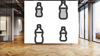 Pixel-perfect linear icon of a water bottle  built on two base grids of 32 x 32 and 24 x 24 pixels. The initial base line weight is 2 pixels. In two-color and one-color versions. Editable strokes Wall mural