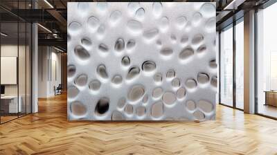 A close up of a metal surface with many holes in it, AI Wall mural