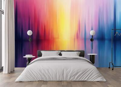 A colorful abstract painting of a blurred background with trees, AI Wall mural