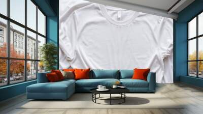 A white t-shirt on a hanger, AI Wall mural