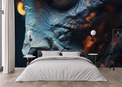 The alien is shown with glowing eyes, AI Wall mural