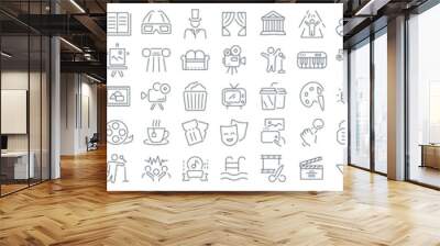 Art and culture line icons collection. Big UI icon set in a flat design. Thin outline icons pack. Vector illustration EPS10 Wall mural