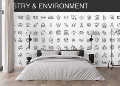 Big set of 245 Industry and Environment icons. Thin line icons collection. Vector illustration Wall mural