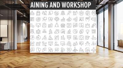 Business Training and Workshop linear icon collection. Big set of 245 Business Training and Workshop icons. Thin line icons collection. Vector illustration Wall mural