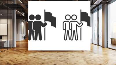 Career target icons in four different versions in a flat design Wall mural