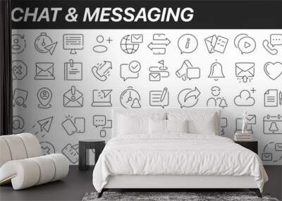 Chat and messaging line icons collection. Big UI icon set in a flat design. Thin outline icons pack. Vector illustration EPS10 Wall mural