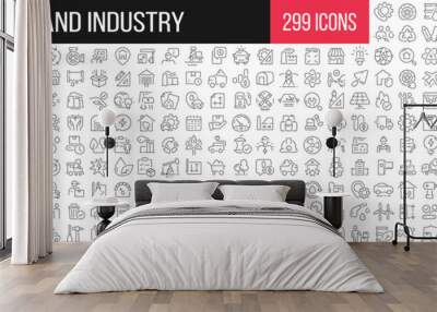 Energy and industry linear icons collection. Big set of 299 thin line icons in black. Vector illustration Wall mural