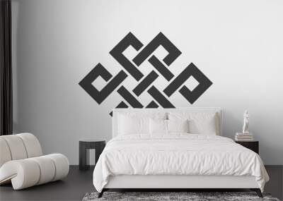 Icon endless knot in a flat design in black color. Vector illustration eps10 Wall mural