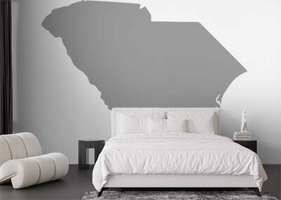 South Carolina map in gray on a white background Wall mural