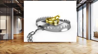 Two wedding rings - a bait in a trap Wall mural