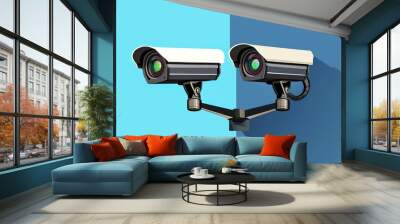 Surveillance Cameras Represents security, monitoring, and surveillance technology. Wall mural