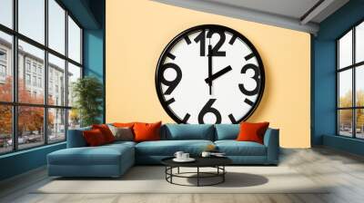 wall clock show two o'clock Wall mural