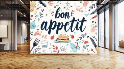 A colorful culinary-themed illustration with the phrase 