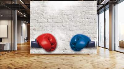 Hand with boxing glove. Wall mural