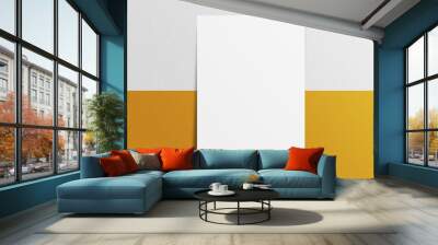 Blank A4 paper template on two color paper with gray and yellow of background. Wall mural