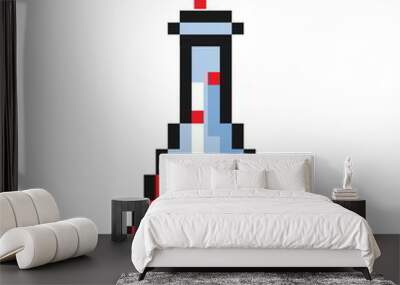 Illustration of a Pixel Art-style Chemical Bottle. Wall mural