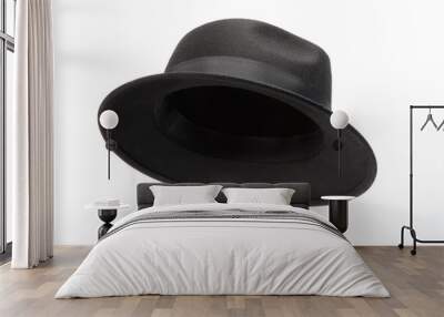 Black hat isolated on white background Wall mural