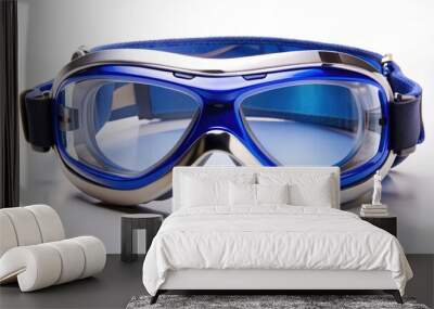 Blue and silver goggles for outdoor activities, goggles, eyewear, protective, blue, silver, accessories, fashion Wall mural