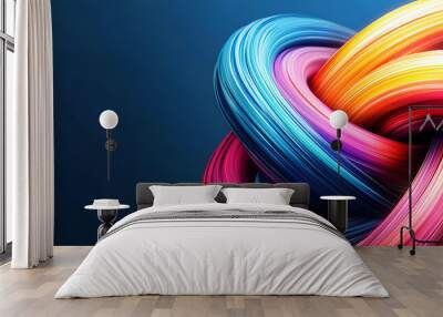 Colorful Swirling Rainbow Background Design Wall mural