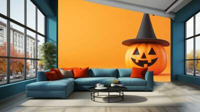 Halloween costume contest flat design, front view, competition theme, 3D render, Splitcomplementary color scheme Wall mural