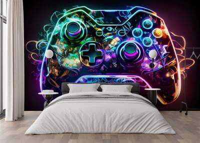 abstract video game controller artwork Wall mural