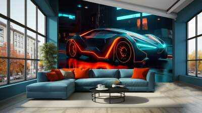 concept design exotic futuristic super sports Car. electric racing car Wall mural