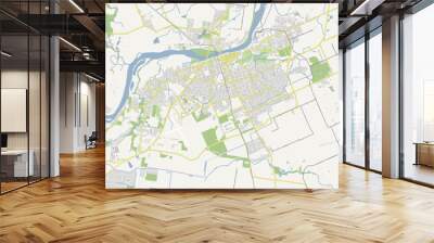 Map of Bundaberg in Australia in a normal road map style. Contains layered vector with roads water, parks, etc. Wall mural