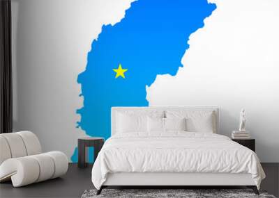 Map of Chhattisgarh with its capital Raipur in India with a professional blue style Wall mural